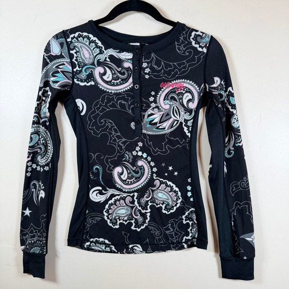 Odd Molly Tops - Odd Molly Love Base Layer Y2K Technical Fitted Henley Top Size XS Stretch Active